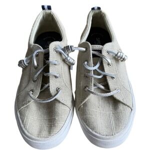 Sperry Shoes Women 8 Slip On Top Sider Beige